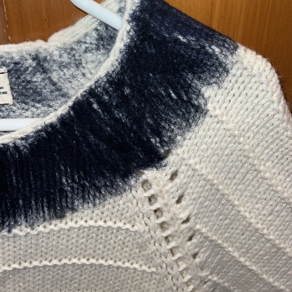 Anthropologie Field Flower Navy and Cream Sweater Size Small - Picture 4 of 8